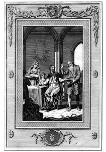 阿尔弗雷德大帝（Alfred The Great）与可怜的朝圣者分开面包，9世纪，1772年 作者 不明
