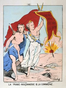 共济会和公社的寓言，巴黎公社，1871年。 作者 不明
