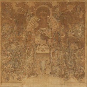 阿弥陀佛在西天的集会，18世纪末至19世纪初。 作者 不明