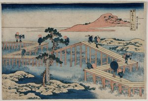 1830年代初，三川省八部桥的古代照片。 作者 不明