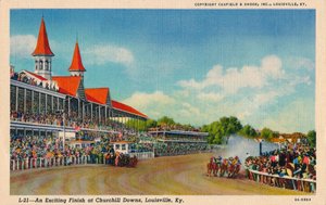 丘吉尔唐斯（Churchill Downs）的精彩表演，肯塔基州路易斯维尔，约1940年 作者 不明