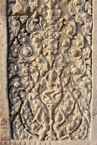 Angkor Wat, Carved Detail on WallFlowers, Siem Reap, Cambodia 作者 不明