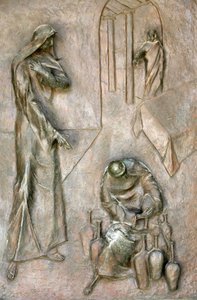 Annunciation basilica door sculpture : cana wedding miracle, Nazareth, Israel 作者 不明