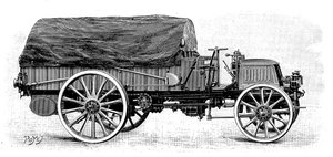 戴姆勒的军用卡车，配备4缸12 hp发动机，1904年 作者 不明