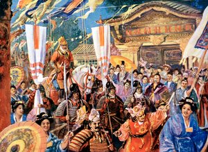 十二世纪的日本武士，二十世纪的赖本对艺术家的印象 作者 不明