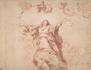 在Carlo Maratta之后的圣母升天，17世纪。 作者 不明