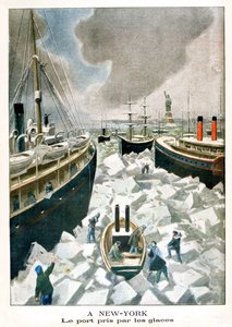 在纽约，冰上的港口，1901年 作者 不明