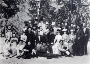 马克西姆·高尔基（Maxim Gorky）和安东·契kh夫（Anton Chekhov），莫斯科艺术剧院的演员，1900年 作者 不明