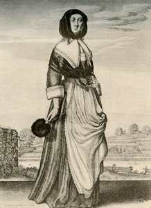 秋天-一位戴引擎盖和围裙的英国妇女，查理一世统治，c1620-1640，1937年 作者 不明