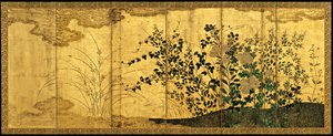 与野生鹅的秋天风景，c。 1650 作者 不明