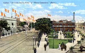 秘鲁卡亚俄的Saenz Pena Avenue和Casanave广场，约建于1900年代 作者 不明