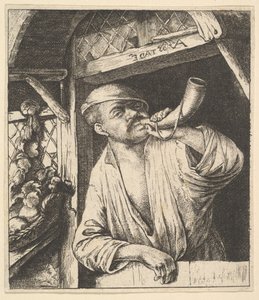 贝克吹响号角，1610-85。 作者 不明