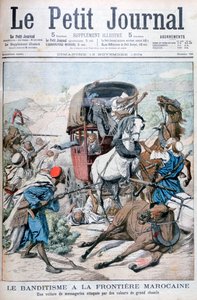 1904年，土匪在摩洛哥边境袭击一名邮递教练 作者 不明