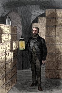 英格兰银行金库中的纸币商店，c1870 作者 不明