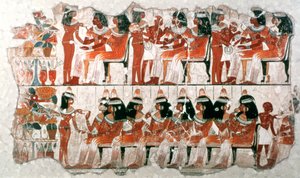 宴会场景，公元前1350年 作者 不明
