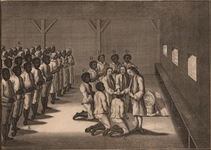 黑人奴隶的洗礼，1757年。 作者 不明