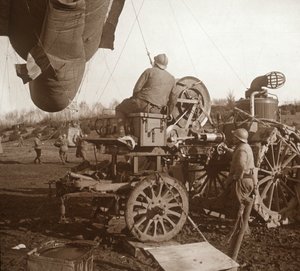 法国北部Genicourt的弹幕气球，c1914-c1918 作者 不明