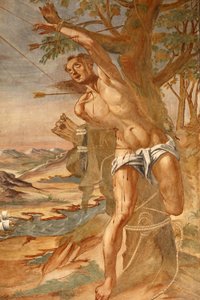 Basilica di Santa Caterina, Galatina, Apulia Fresco in the cloister Painted by BrJoseph of Gravina in 1696, Galatina, Italie 作者 不明