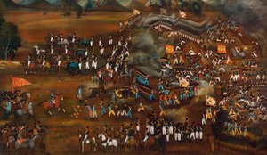 1812年2月13日，c1815，在苏丹阿巴德附近的波斯人和俄国人之间的战斗 作者 不明
