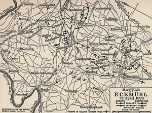 1809年4月22日，埃克穆尔战役，1896年。 作者 不明