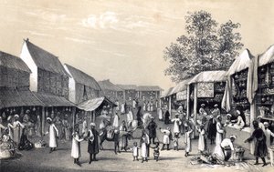 1847年水果季节在喀布尔的集市 作者 不明