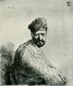 留着胡须的男人，穿着东方东方帽和长袍：艺术家父亲，1631年，1906年。 作者 不明