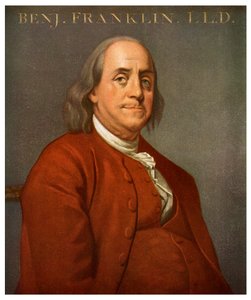本杰明·富兰克林（Benjamin Franklin），美国科学家和政治家，1782年-1956年 作者 不明