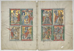Bifolio与《基督生平》中的场景，1230年至1240年。 作者 不明