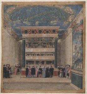 1549年8月庆祝活动期间的宾舍宫，1549年。 作者 不明