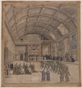 1549年8月庆祝活动期间的宾舍宫，1549年。 作者 不明