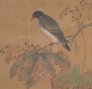 枝头上的鸟。 作者 不明