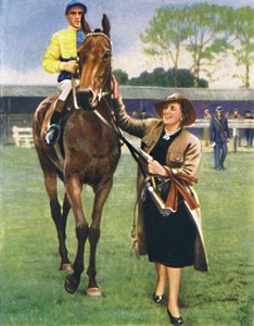 骑师黑斑点（Black Speck），骑师：A。理查森（A. Richardson），1939年 作者 不明