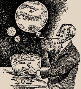 吹泡泡。伍德罗·威尔逊（Woodrow Wilson）和国际联盟，1919年。 作者 不明