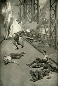 炸毁横跨Soisons的Aisne的一座桥梁，1919年。 作者 不明