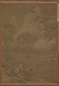 在雪河上划船，明朝，16世纪。 作者 不明