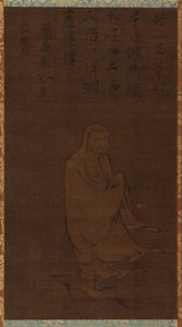 菩提达摩骑着芦苇穿越扬子江，15世纪。 作者 不明