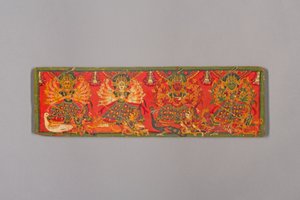 带有四个杜尔加的书籍封面，18世纪。 作者 不明