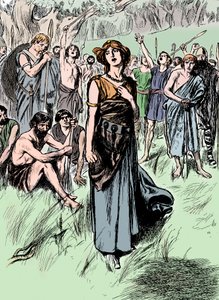 布迪卡·博阿迪恰（Boudicca Boadicea），一世纪英国爱妮妮女王，集结了军队，大约在1900年 作者 不明