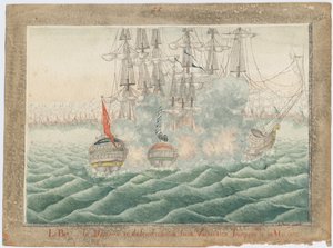水星准将在1829年5月14日与两艘土耳其船作战 作者 不明