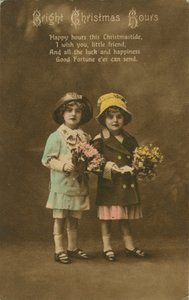 明亮的圣诞节小时老式圣诞贺卡，c1900 作者 不明