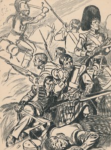 滑铁卢战役中的英国士兵，c1907年 作者 不明