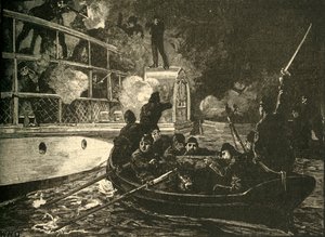 1837年1890年，英军在尼亚加拉河上占领了加拿大叛军卡罗琳号。 作者 不明