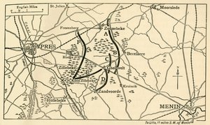 1914年第一次世界大战，伊普尔第一战前的英国阵地，c1920年。 作者 不明