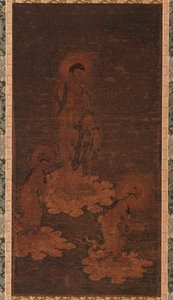 佛祖阿弥陀佛的迎客下山，镰仓时期，14世纪。 作者 不明