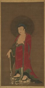 13世纪晚期，阿弥陀佛从他的净土降落。 作者 不明