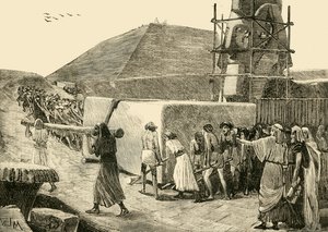 建造金字塔，1890年。 作者 不明