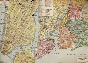 纽约商业中心位于曼哈顿海傍和周围，1930年代 作者 不明