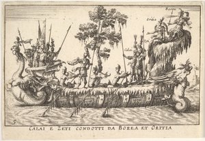 Calais and Zetes led by Boreas and Oreithyia Calai e Zeti condotti da Borea et Oritia, w., 1664. 作者 不明
