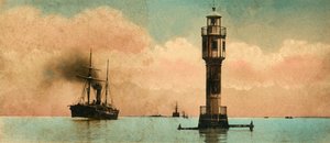 苏伊士运河。苦湖-北方灯塔，c1918-c1939。 作者 不明