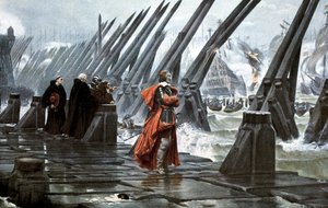 二十世纪初1628年，拉罗谢尔被困的红衣主教黎塞留 作者 不明
